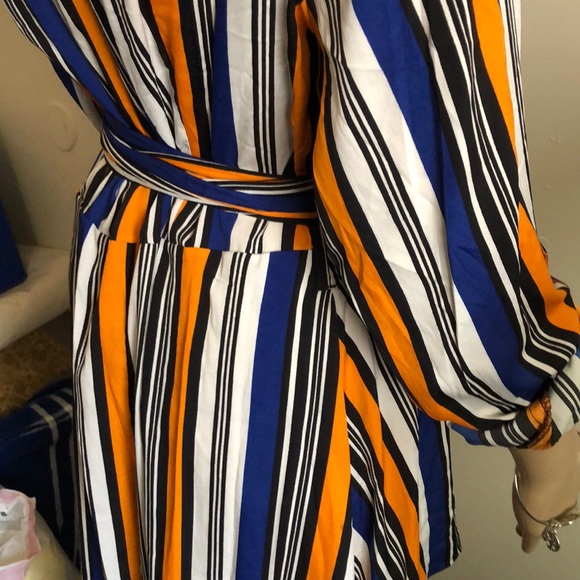 Striped Wrap Blouse 100% Polyester Brand New - Picture 7 of 8